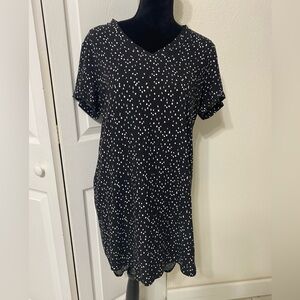 Cloth and Stone Anthropologie Black and White Polka Tunic dress size M